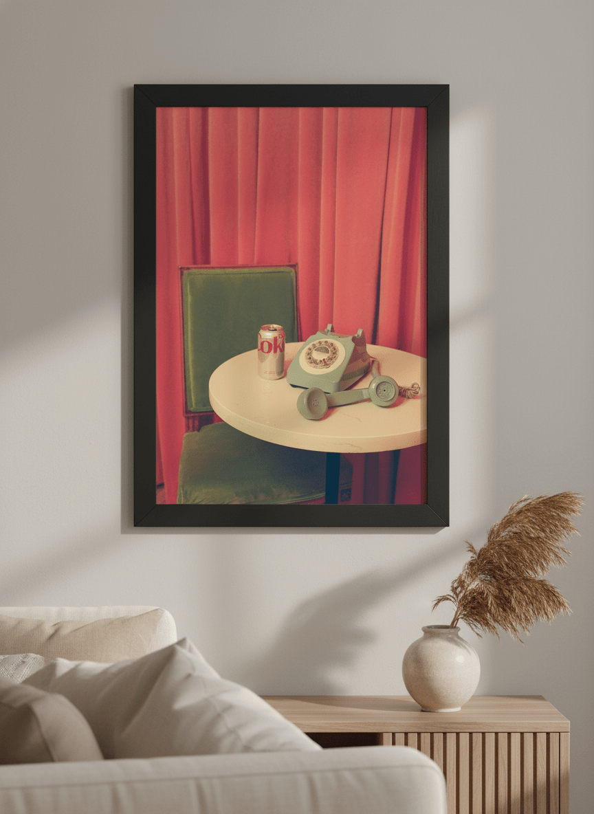 Modern wall art styled above a sofa in a neutral living room