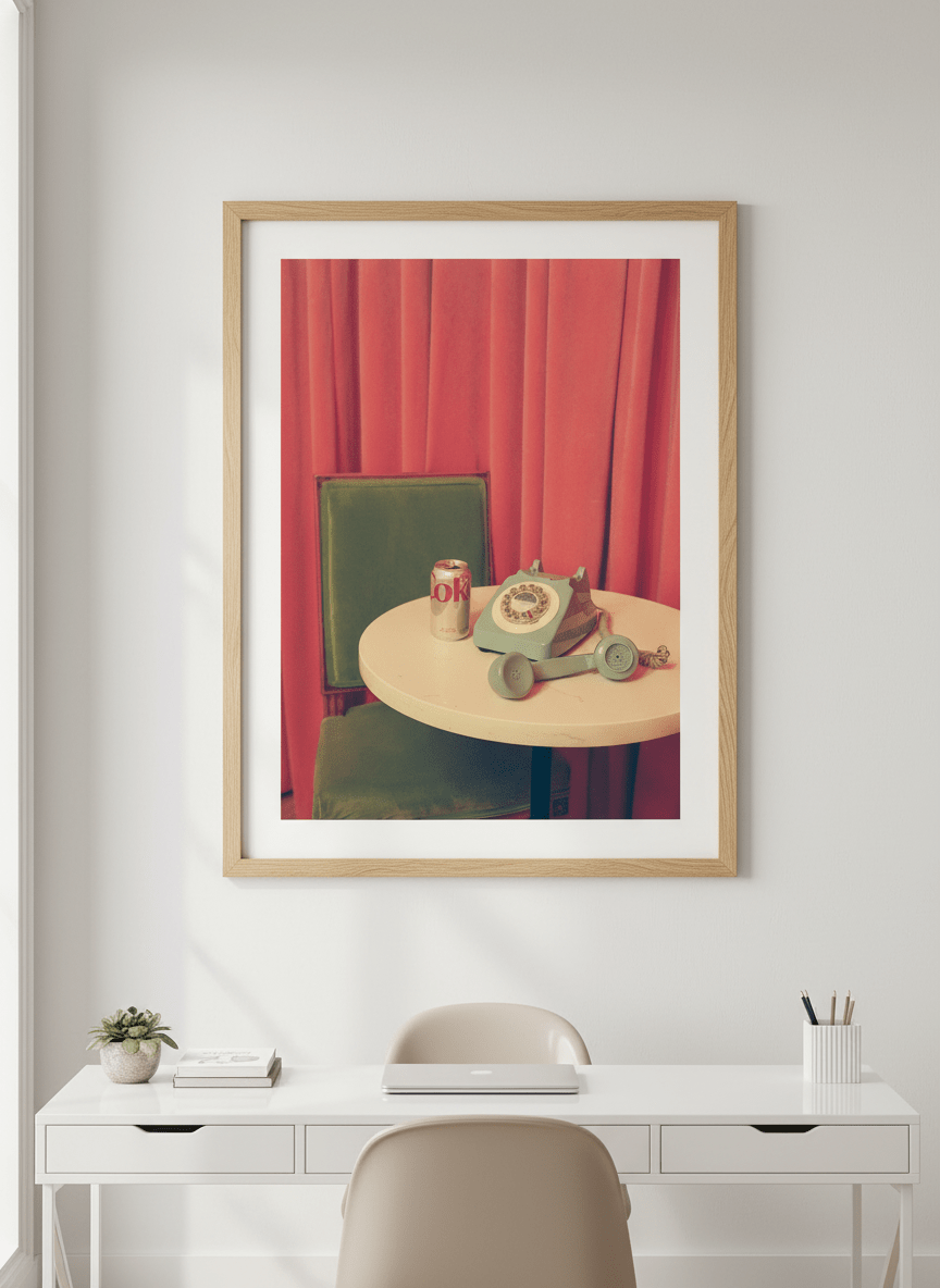 Contemporary wall art featured in a bright modern office workspace