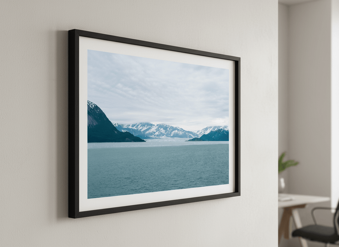 Contemporary wall art featured in a bright modern office workspace