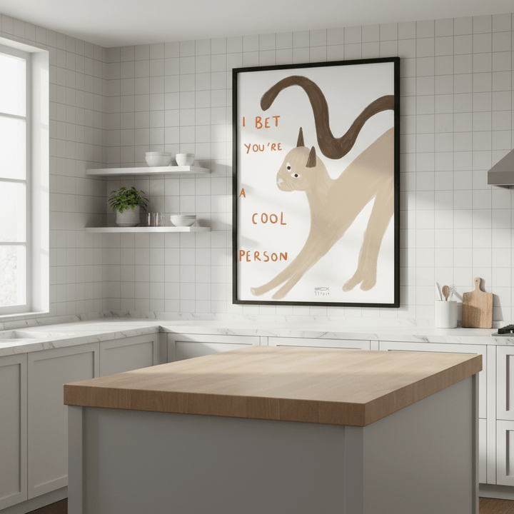 I Bet You're a Cool Person Cat by Hayde Nizard wall - art - picture - poster