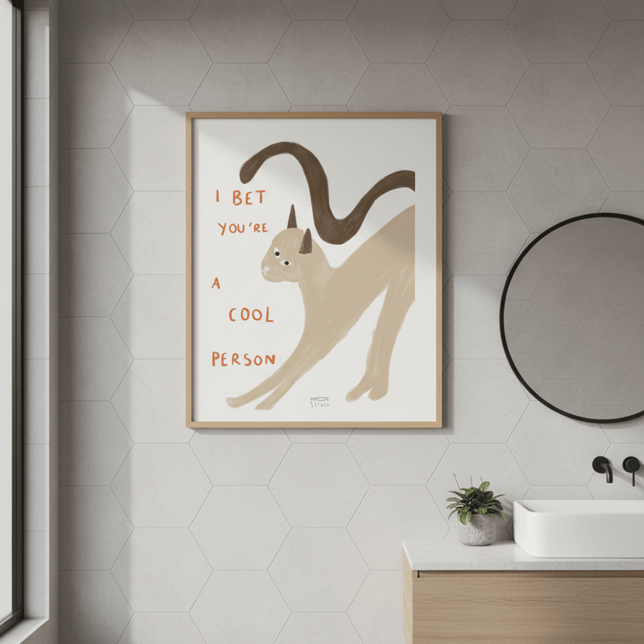 I Bet You're a Cool Person Cat by Hayde Nizard wall - art - picture - poster