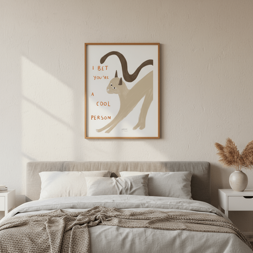 I Bet You're a Cool Person Cat by Hayde Nizard wall - art - picture - poster
