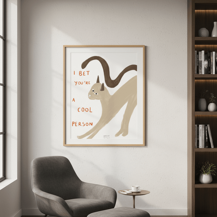 I Bet You're a Cool Person Cat by Hayde Nizard wall - art - picture - poster