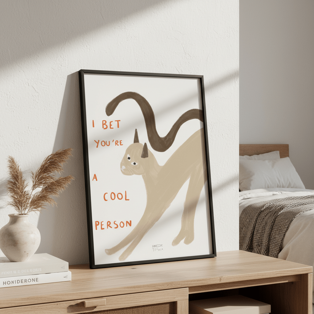 I Bet You're a Cool Person Cat by Hayde Nizard wall - art - picture - poster