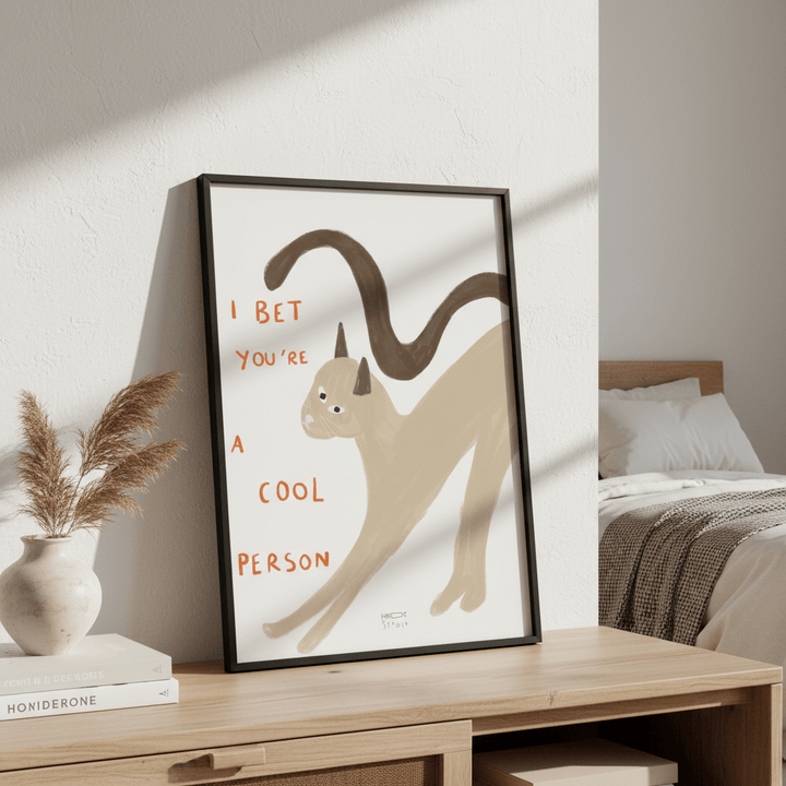 I Bet You're a Cool Person Cat by Hayde Nizard wall - art - picture - poster