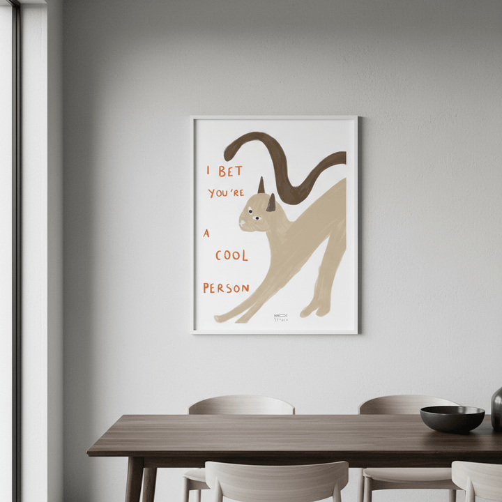 I Bet You're a Cool Person Cat by Hayde Nizard wall - art - picture - poster