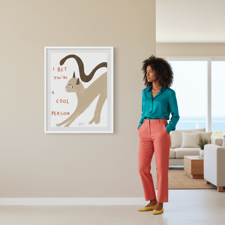 I Bet You're a Cool Person Cat by Hayde Nizard wall - art - picture - poster