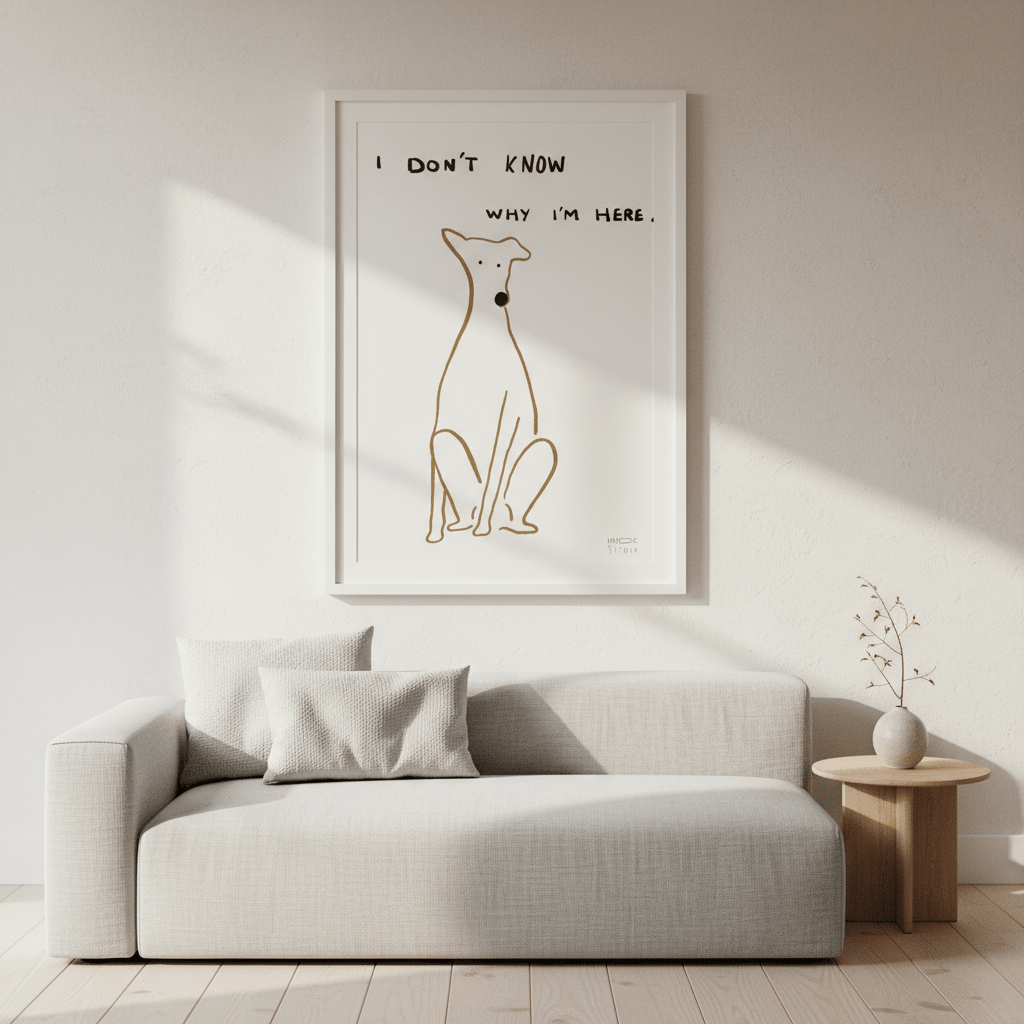 I Don't Know Why I'm Here Dog by Hayde Nizard wall - art - picture - poster