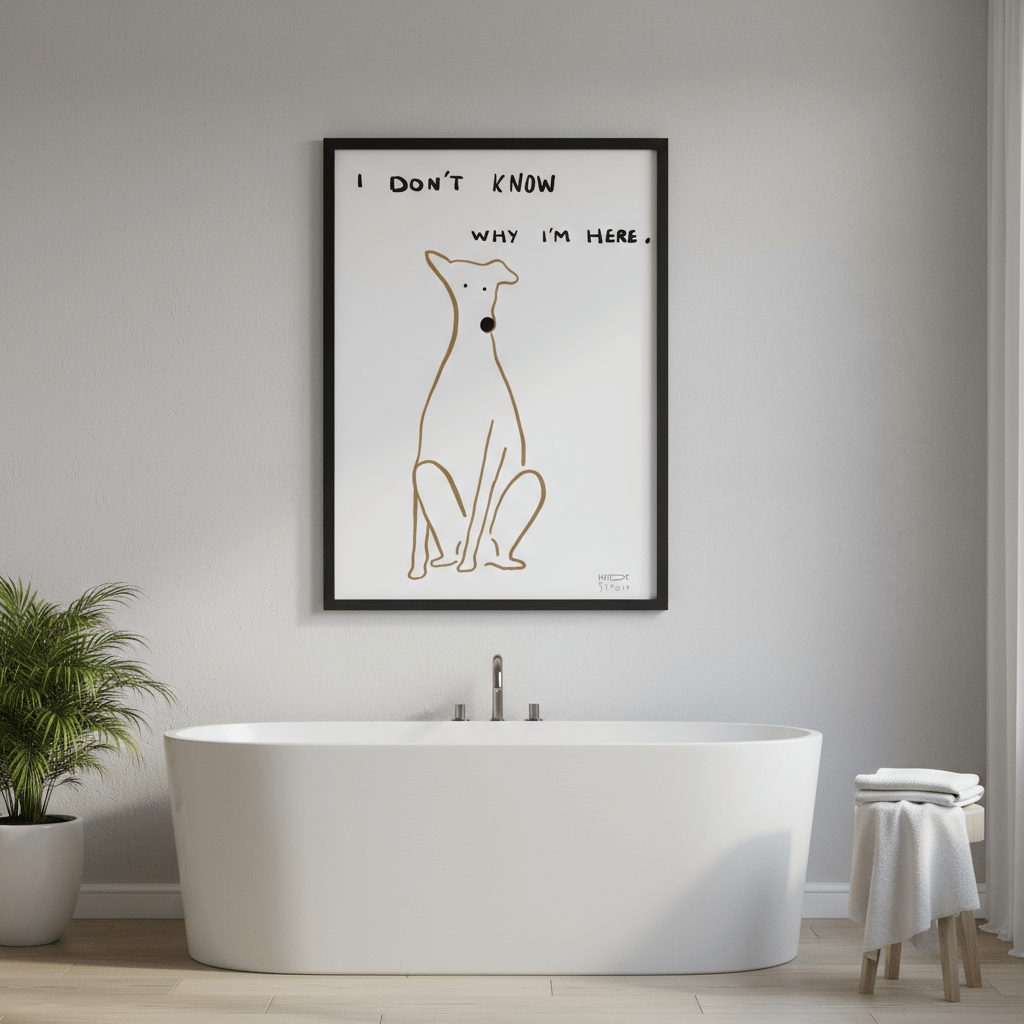 I Don't Know Why I'm Here Dog by Hayde Nizard wall - art - picture - poster