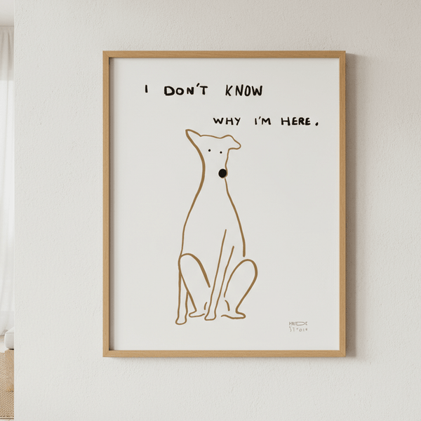 I Don't Know Why I'm Here Dog by Hayde Nizard