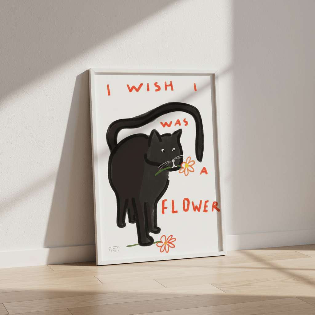 I Wish I Was a Flower Cat by Hayde Nizard wall - art - picture - poster