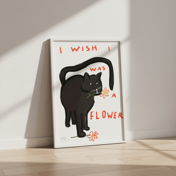 I Wish I Was a Flower Cat by Hayde Nizard wall - art - picture - poster