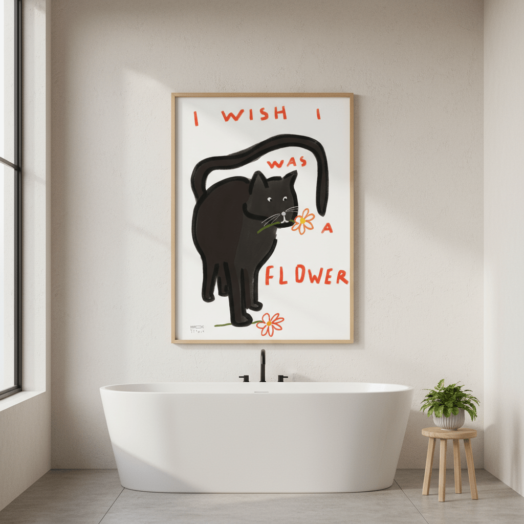 I Wish I Was a Flower Cat by Hayde Nizard wall - art - picture - poster
