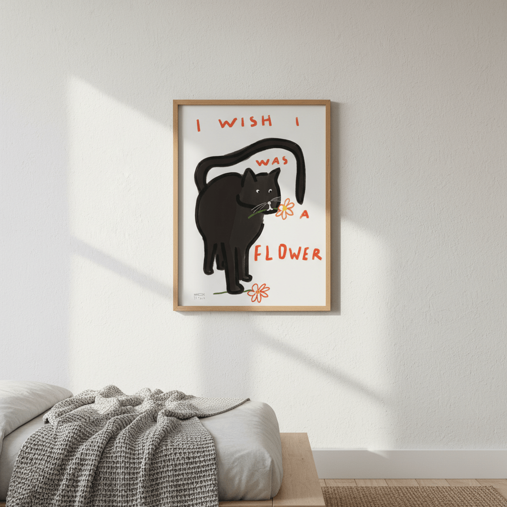 I Wish I Was a Flower Cat by Hayde Nizard wall - art - picture - poster