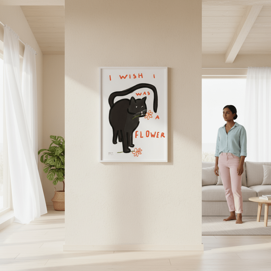 I Wish I Was a Flower Cat by Hayde Nizard wall - art - picture - poster
