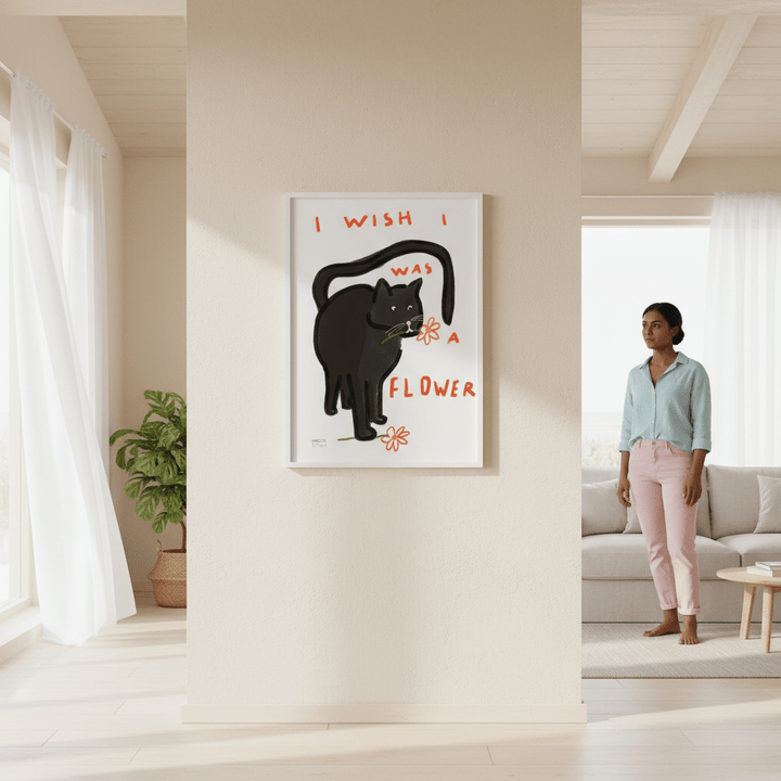 I Wish I Was a Flower Cat by Hayde Nizard wall - art - picture - poster
