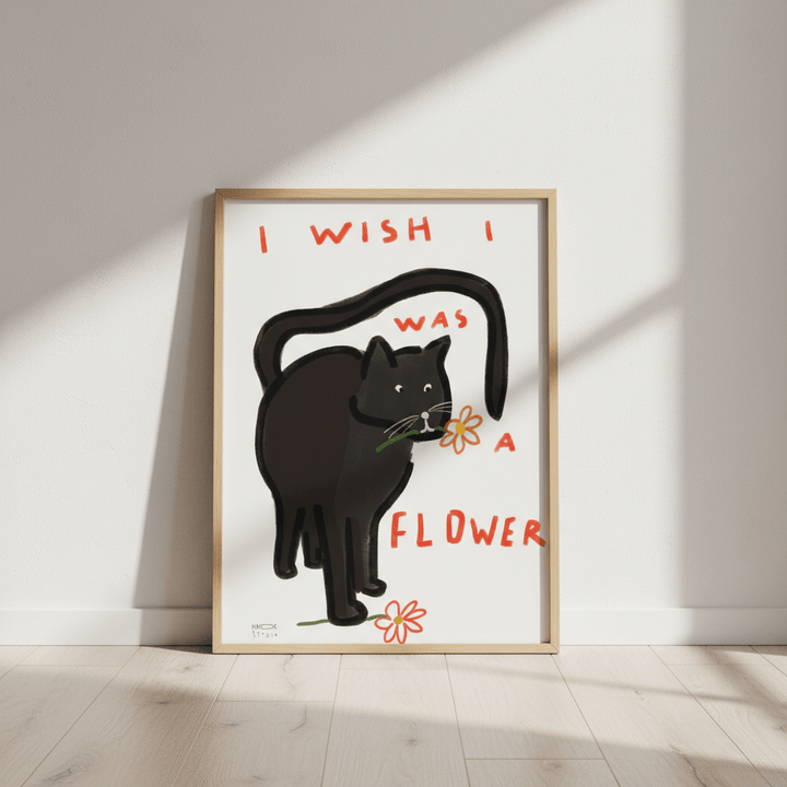 I Wish I Was a Flower Cat by Hayde Nizard wall - art - picture - poster