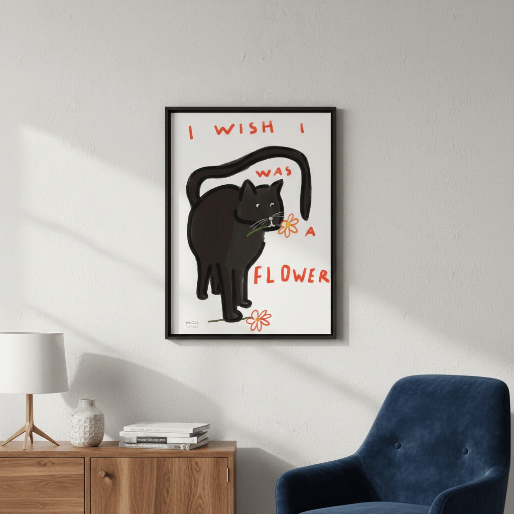 I Wish I Was a Flower Cat by Hayde Nizard wall - art - picture - poster