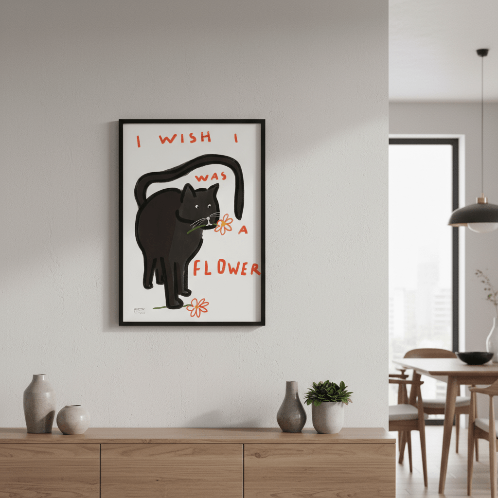 I Wish I Was a Flower Cat by Hayde Nizard wall - art - picture - poster