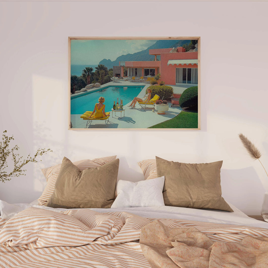 La Dolce Vita Positano Paradise,gallery wall,bedroom,timber border