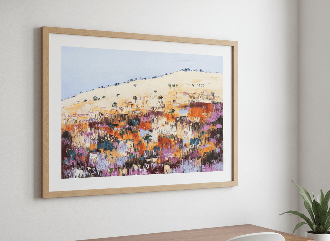 Contemporary wall art featured in a bright modern office workspace