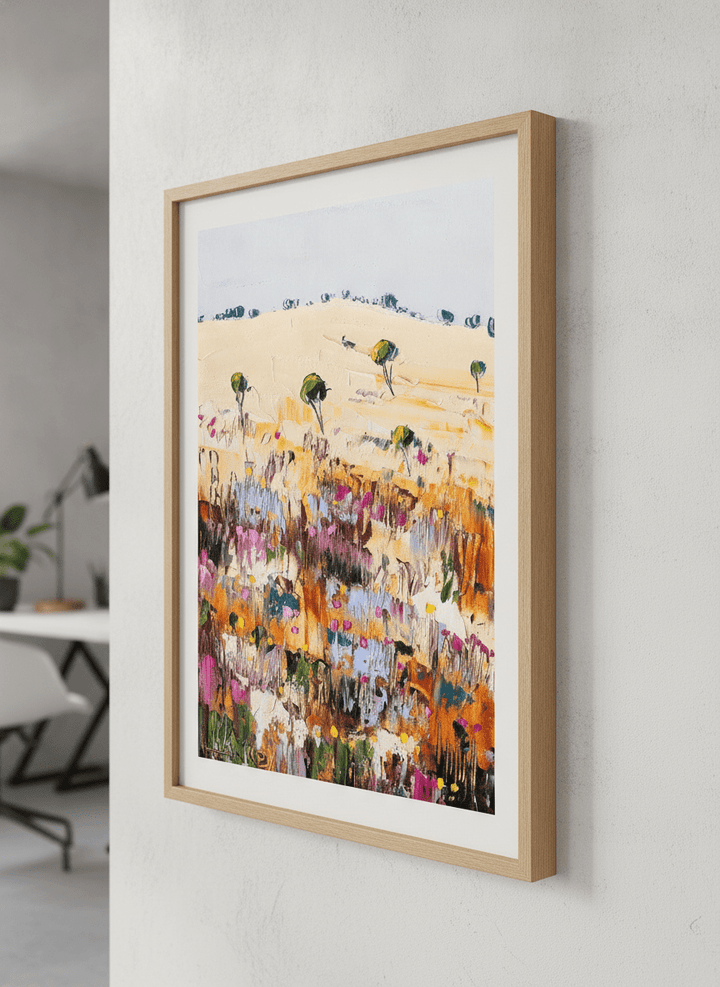 Contemporary wall art featured in a bright modern office workspace