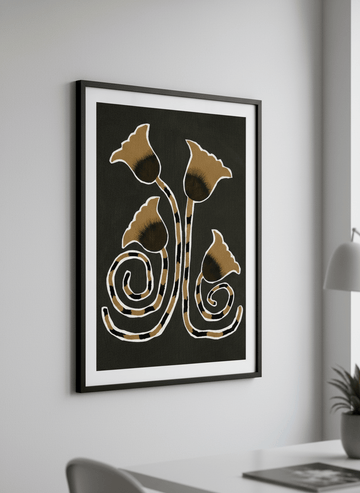 Contemporary wall art featured in a bright modern office workspace
