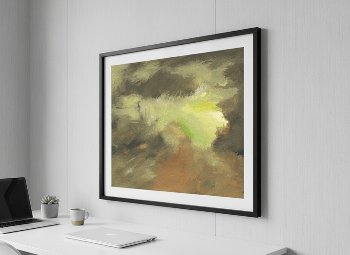 Contemporary wall art featured in a bright modern office workspace