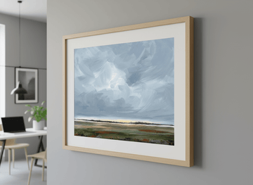 Contemporary wall art featured in a bright modern office workspace