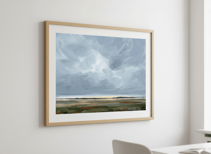 Contemporary wall art featured in a bright modern office workspace