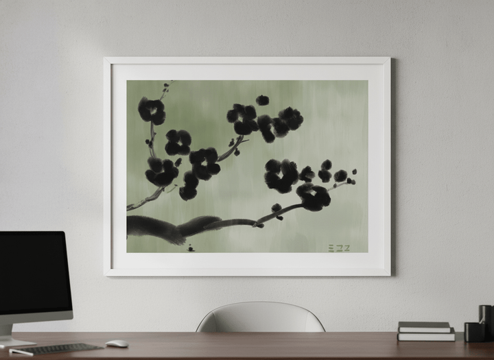 Contemporary wall art featured in a bright modern office workspace