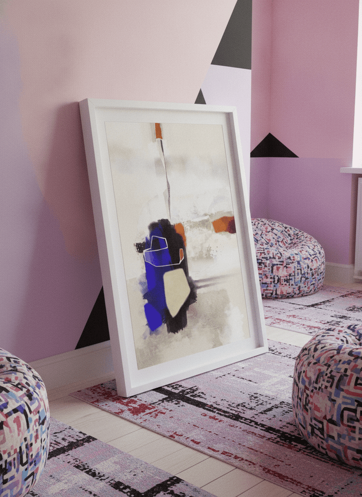Bold wall art styled in a colourful, eclectic modern home