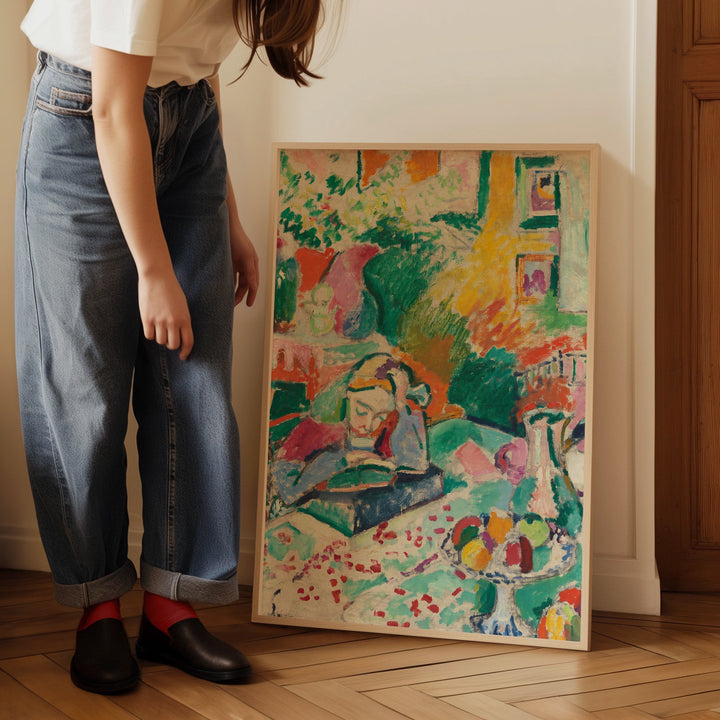 Interior with a Young Girl by Henri Matisse,bedroom,timber border