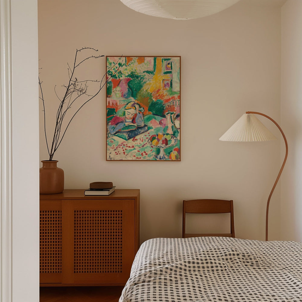 Interior with a Young Girl by Henri Matisse,bedroom,timber border