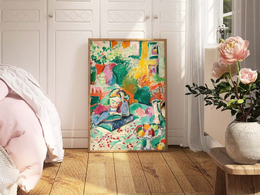 Interior with a Young Girl by Henri Matisse,bedroom,timber border