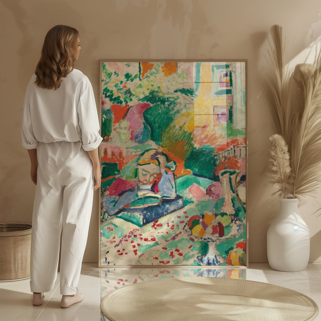 Interior with a Young Girl by Henri Matisse,bedroom,timber border