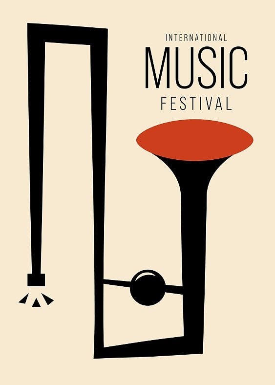 International Jazz Festival Trumbone 1973 Wall Art