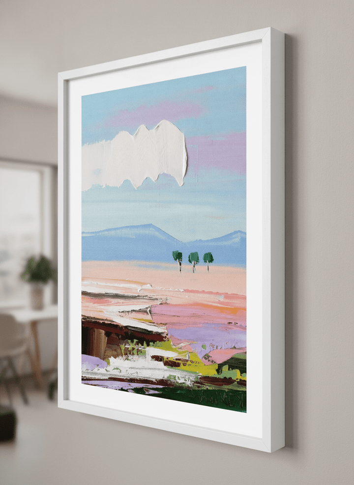 Contemporary wall art featured in a bright modern office workspace