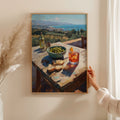 Italian Scenic Lunch Oil Painting Abstract