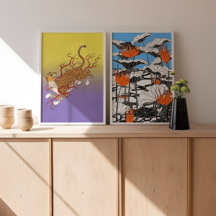 Japan Livin LaVideo Leo Set of 2 Prints by Lisa Goebel wall - art - picture - poster