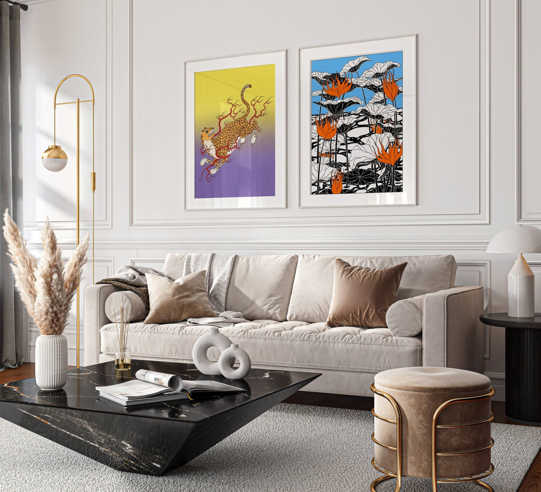 Japan Livin LaVideo Leo Set of 2 Prints by Lisa Goebel wall - art - picture - poster