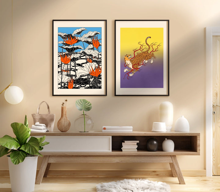 Japan Livin LaVideo Leo Set of 2 Prints by Lisa Goebel wall - art - picture - poster