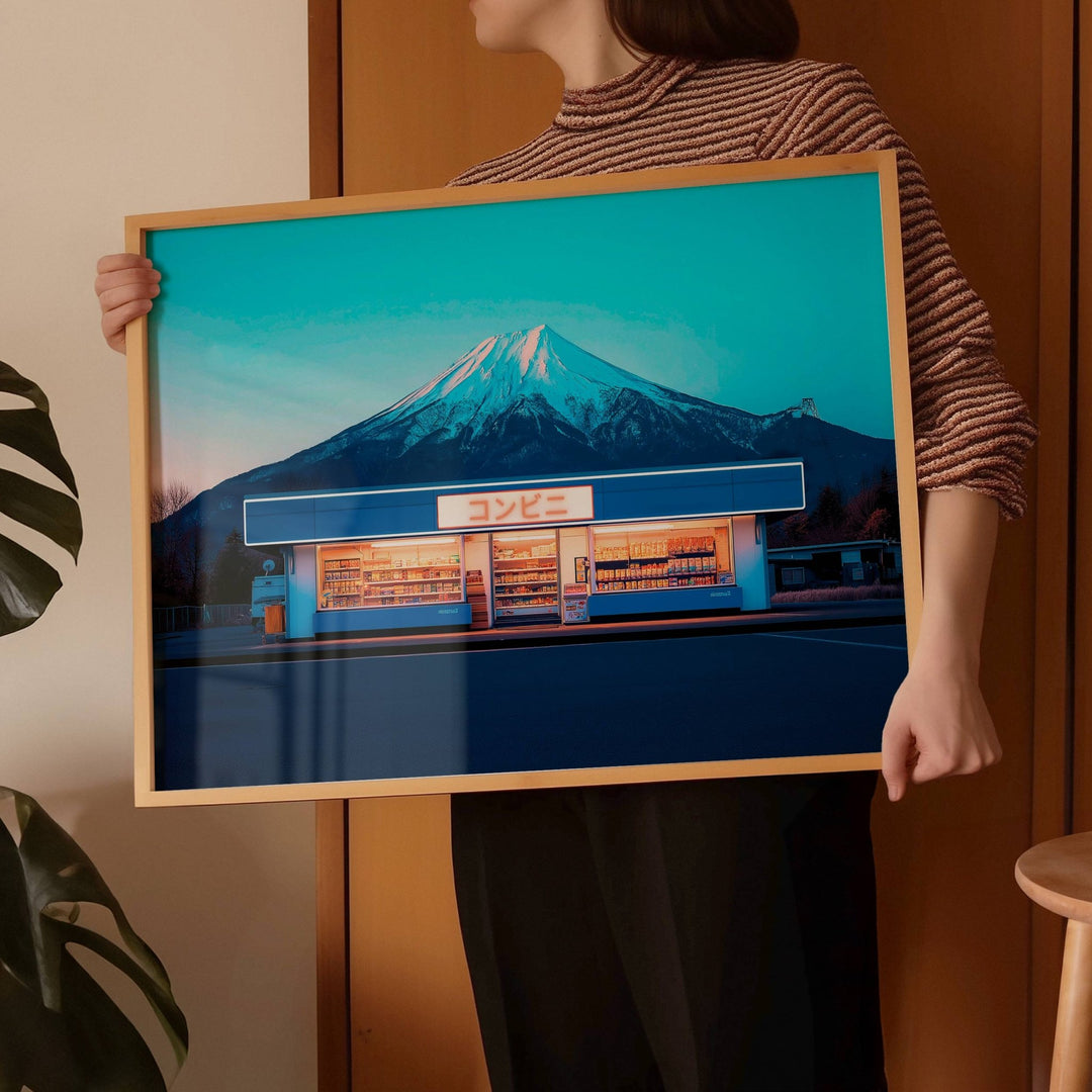 Japanese Convenience Store Mt Fuji Wall Photo Print - Style My Wall