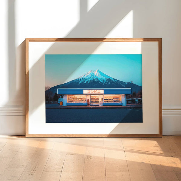 Japanese Convenience Store Mt Fuji Wall Photo Print