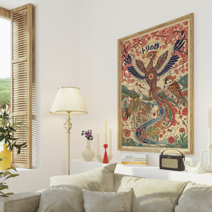 Japanese Eagle Cherry Blossom Vintage Wall Art wall - art - picture - poster