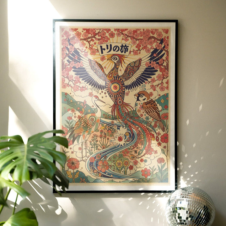 Japanese Eagle Cherry Blossom Vintage Wall Art wall - art - picture - poster
