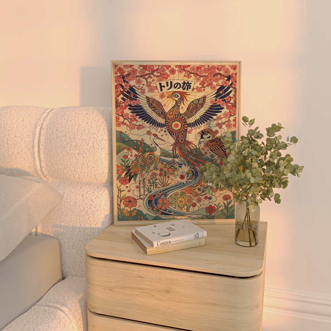 Japanese Eagle Cherry Blossom Vintage Wall Art wall - art - picture - poster
