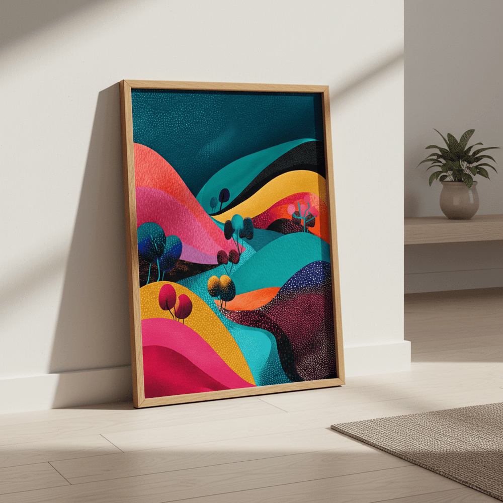 Japanese Evening Pop Art Absract Flow Mountain wall - art - picture - poster