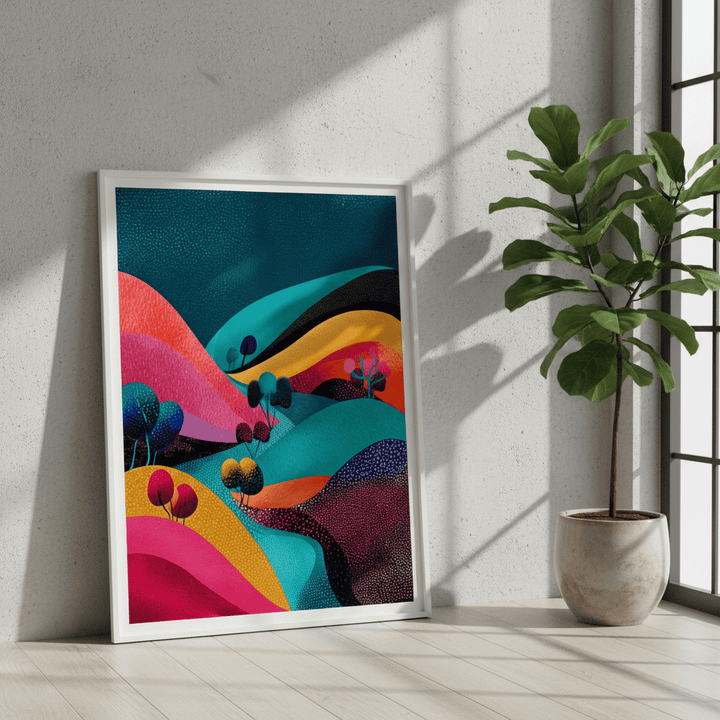 Japanese Evening Pop Art Absract Flow Mountain wall - art - picture - poster