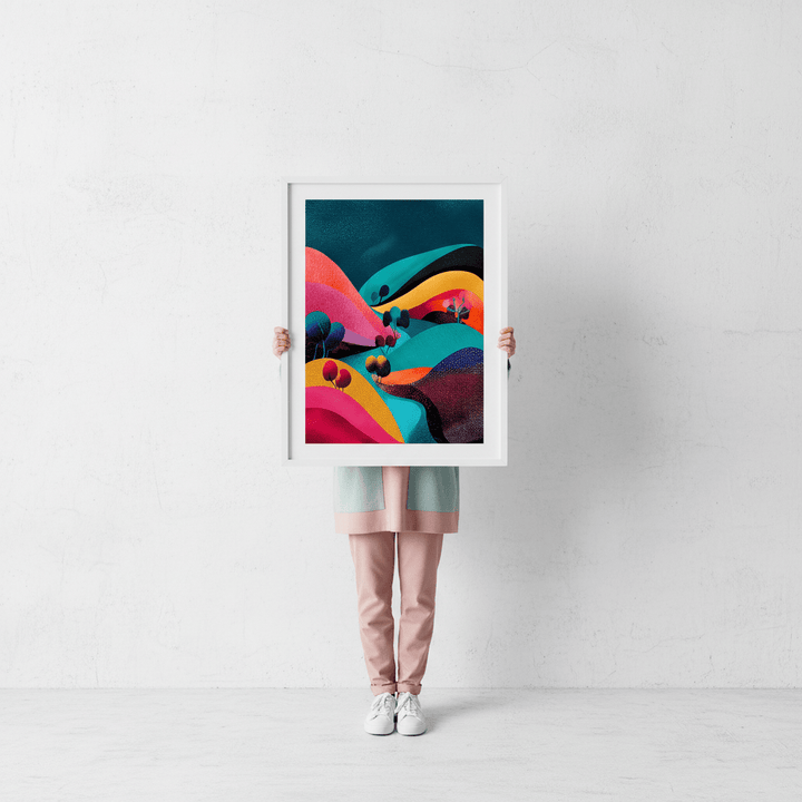 Japanese Evening Pop Art Absract Flow Mountain wall - art - picture - poster